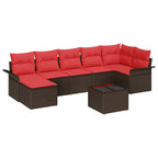 Gartensofa-set mit Speicher 8 pcs Braun Poly-Rattan