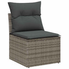 Garten-Sofa-Set mit Kissen 9 pcs Schwarz Poly Rattan