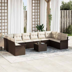 Gartensofa-set mit Speicher 11 pcs Grau Poly-Rattan