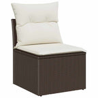 Gartensofa-set mit Speicher 11 pcs Grau Poly-Rattan