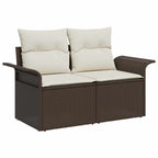 Gartensofa-set mit Speicher 11 pcs Grau Poly-Rattan