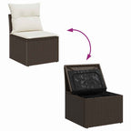 Gartensofa-set mit Speicher 11 pcs Grau Poly-Rattan
