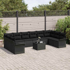 Garten-Sofa-Set mit Kissen 11 pcs Beige Poly Rattan