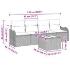 Gartensofa-set mit Speicher 5 pcs Schwarz Poly-Rattan