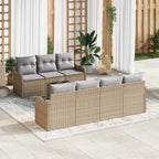 Gartensofa-set mit Kissen mit Speicher 8 pcs Beige und Grau