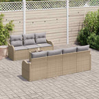 Gartensofa-set mit Kissen mit Speicher 8 pcs Beige und Grau