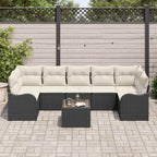 Gartensofa-set mit Kissen mit Speicher 8 pcs Schwarz und Creme