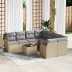 Gartensofa-set mit Kissen mit Speicher 9 pcs Beige und Grau