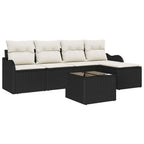 Gartensofa-set mit Speicher 6 pcs Braun Poly-Rattan
