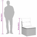 Garten-Sofa-Set mit Speicher 3 pcs Braun und Weiß Poly Rattan