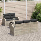 Gartensofa-set 6 pcs Hellgrau und Dunkelgrau Poly-Rattan