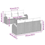 Gartensofa-set mit Speicher 7 pcs Schwarz und Creme Poly-Rattan