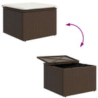 Sofa Set mit Kissen 4 pcs Braun und Weiß Poly-Rattan