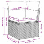 Gartensofa-set mit Kissen 8 pcs Beige und Hellgrau Poly-Rattan