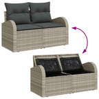 Gartensofa-set mit Kissen 6 pcs Hellgrau Poly-Rattan