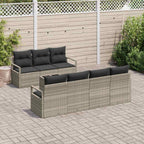 Gartensofa-set 8 pcs Hellgrau und Dunkelgrau Poly-Rattan