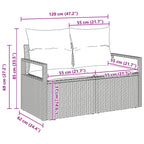 Gartensofa-set mit Kissen 7 pcs Schwarz Poly-Rattan