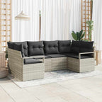 Gartensofa-set mit Kissen 6 pcs Hellgrau Poly-Rattan