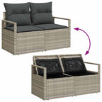 Gartensofa-set mit Kissen 6 pcs Hellgrau Poly-Rattan