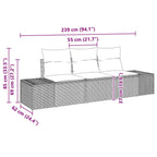 Gartensofa-set mit Speicher 3 pcs Schwarz und Creme Poly-Rattan