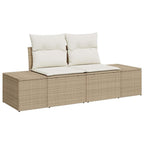 Gartensofa-set mit Kissen 8 pcs Beige und Creme Poly-Rattan