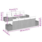 Garten-Sofa-Set mit Kissen 8 pcs Schwarz Poly-Rattan