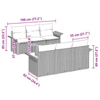 Gartensofa-set 7 pcs Grau und Marineblau Poly-Rattan