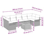 Gartensofa-set mit Speicher 8 pcs Beige und Creme Poly-Rattan
