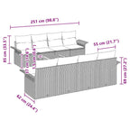 Gartensofa-set mit Speicher 9 pcs Grau Poly-Rattan