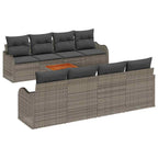 Gartensofa-set mit Speicher 9 pcs Grau Poly-Rattan