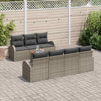 Gartensofa-set mit Speicher 8 pcs Grau Poly-Rattan