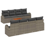 Gartensofa-set mit Speicher 9 pcs Grau Poly-Rattan