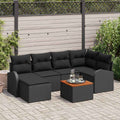 Gartensofa-set mit Speicher 7 pcs Schwarz Poly-Rattan