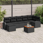 Gartensofa-set mit Speicher 8 pcs Schwarz Poly-Rattan