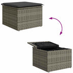 Gartensofa-set mit Speicher 9 pcs Grau Poly-Rattan