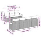 Gartensofa-set mit Speicher 8 pcs Schwarz und Creme Poly-Rattan