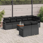 Gartensofa-set mit Speicher 9 pcs Schwarz Poly-Rattan