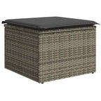 Gartensofa-set mit Speicher 7 pcs Grau Poly-Rattan