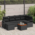 Gartensofa-set mit Speicher 7 pcs Schwarz Poly-Rattan
