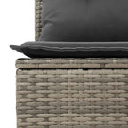 Gartensofa-set mit Speicher 9 pcs Grau Poly-Rattan