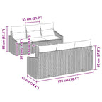 Gartensofa-set 7 pcs Beige und Hellgrau Poly-Rattan