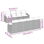 Gartensofa-set mit Speicher 9 pcs Beige und Creme Poly-Rattan