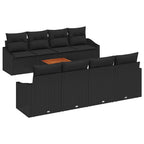 Gartensofa-set mit Speicher 9 pcs Schwarz Poly-Rattan