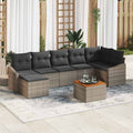 Gartensofa-set mit Speicher 8 pcs Grau Poly-Rattan