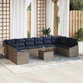Gartensofa-set 11 pcs Grau und Marineblau