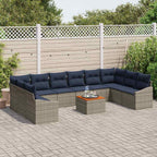 Gartensofa-set 11 pcs Grau und Marineblau