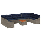 Gartensofa-set 11 pcs Grau und Marineblau