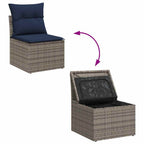 Gartensofa-set 11 pcs Grau und Marineblau