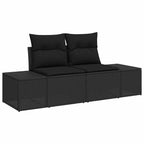 Gartensofa-set mit Speicher 5 pcs Schwarz Poly-Rattan