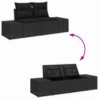 Gartensofa-set mit Speicher 5 pcs Schwarz Poly-Rattan